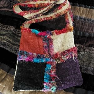 Boho purse, natural hemp bag, hand made.